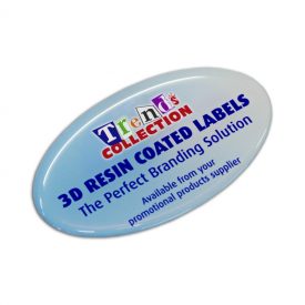 Resin Coated Labels 74 x 43mm Oval 100136