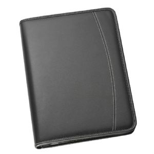 A4 Zippered Compendium with Removable 3 Ring Binder 9032BK