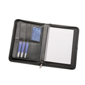 A5 Zippered Leather Compendium