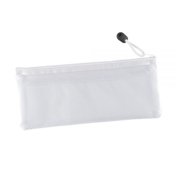 PVC Pencil Case/Organiser with Zipper and Mesh Divider LL7023