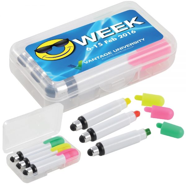 Wax Highlight Markers with Stylus in Case LL8565