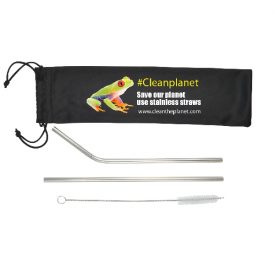 Stainless Steel Straws in Pouch -  LL8781