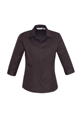 Ladies Reno Stripe 3/4 Sleeve Shirt S415LT