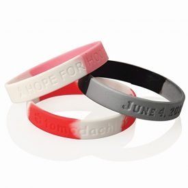 Sectional Coloured Debossed Silicone Wristband - PCW003