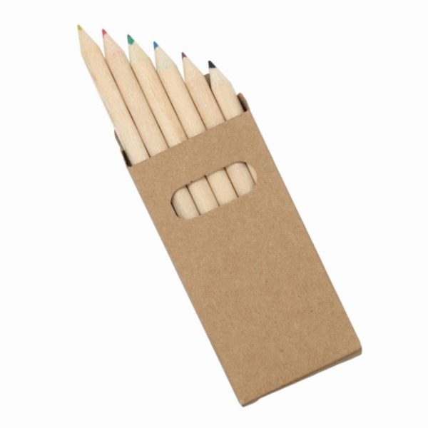 6 Pack Natural Wood Colouring Pencils -  Z404