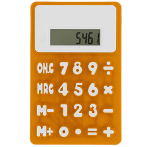 Small rubbery flexible calculator c-175