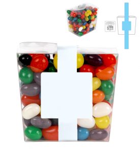 LL3154 Assorted Colour Jelly Beans In Clear Mini Noodle Box