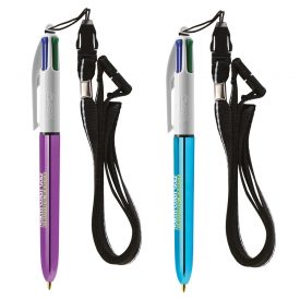 BIC® 4 Colours Pen Shine With Lanyard - G1207L