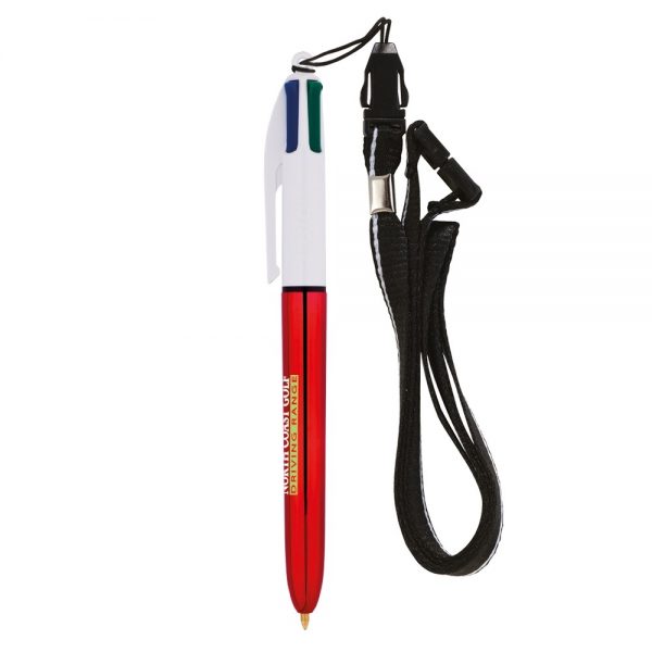 BIC® 4 Colours Pen Shine With Lanyard - G1207L