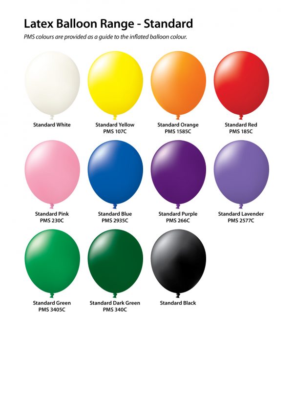 30cm Plain Printed Standard Balloons