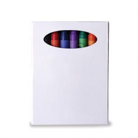 Assorted Colour Crayons in White Cardboard Box LL196