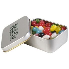 LL334 Assorted Colour Jelly Beans In Silver Rectangular Tins