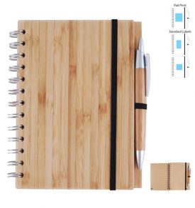 LL9757 Bamboo Cover Notebook with Pen