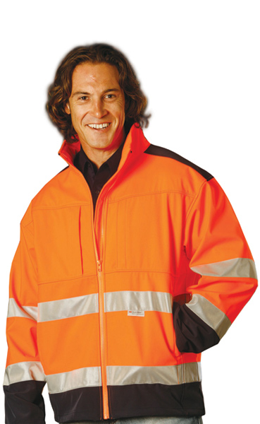 SW29 Mens Hi-Vis Two Tone Softshell Jacket With 3M Tape