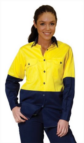 SW63 Ladies' Hi-Vis Cool-Breeze Short Sleeve Cotton Twill Safety Shirts