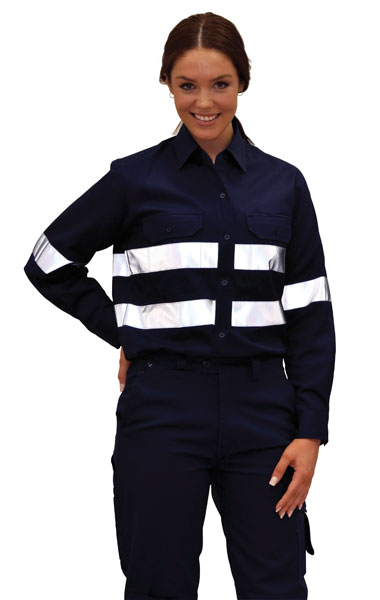 WT08HV Ladies' High Visibility Cool-Breeze Cotton Twill Safety Shirts